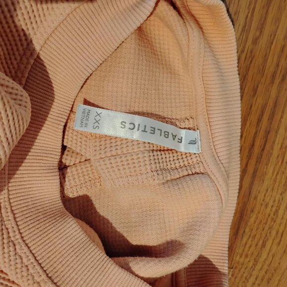 FABLETICS Anna Crop Tie Back Waffle Knit Sweatshirt XXS - Picture 3 of 3